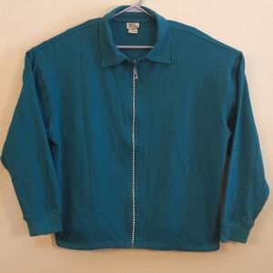 Isaac's Designs Crystal Zipper Cardigan with Collar & Pockets (SW1003)Size 2XL.